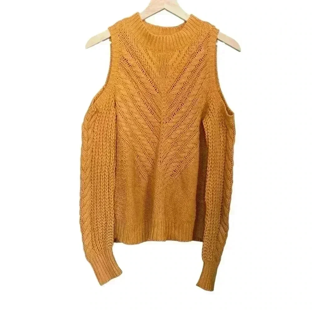 Mustard Cold Shoulder Sweater